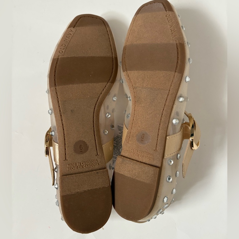 Old navy mesh embellished ballerina Mary Jane Flats woman sz 6 - Picture 7 of 8